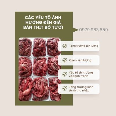 Các yếu tố ảnh hưởng đến giá bán thịt bò tươi