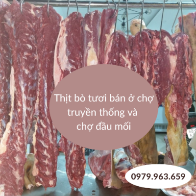 Thịt bò tươi bán ở chợ truyền thống và chợ đầu mối